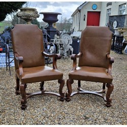 Pair Victorial Oak Chairs